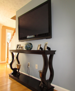 Living Room Redesign with Mounted Television