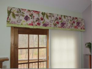 Custom pleated valance and vertical cell shade